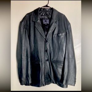Leather sports coat, black XL